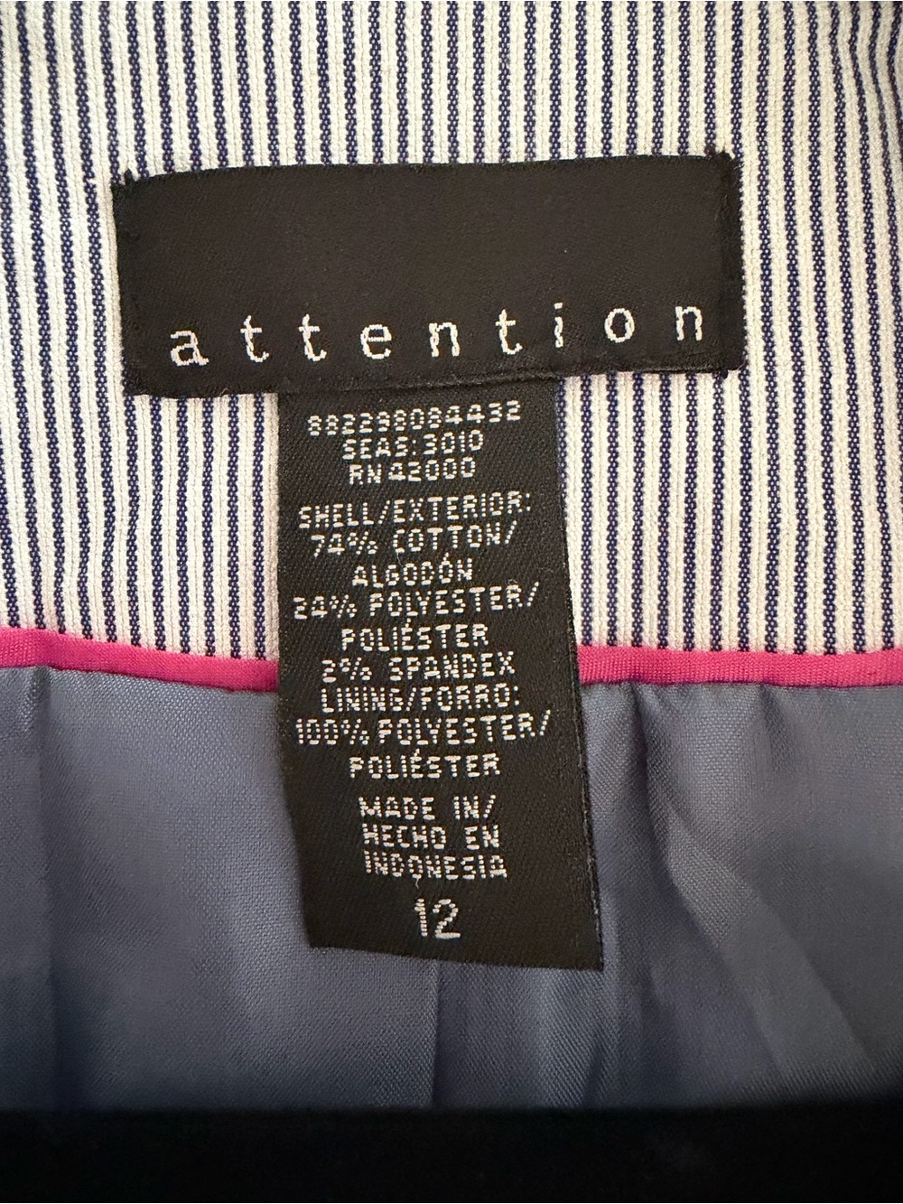 attention Light Blue Pinstripe Blazer Jacket - Picture 7 of 7